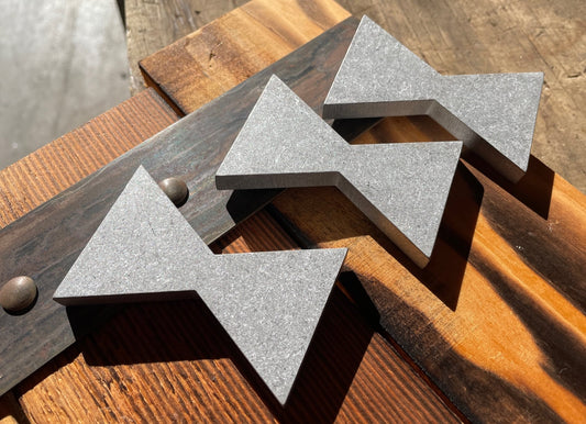 Reclaimed Aluminum Bowtie/Dovetail inlay for woodworking 2"x3" - 3/8" thick (Sold Individually)