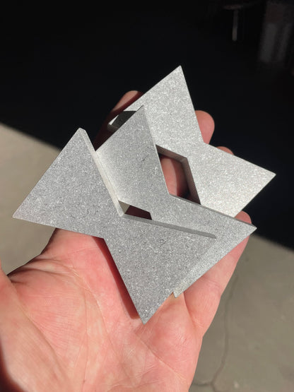 Reclaimed Aluminum Bowtie/Dovetail inlay for woodworking 2"x3" - 3/8" thick (Sold Individually)