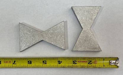 Reclaimed Aluminum Bowtie/Dovetail inlay for woodworking 2"x3" - 3/8" thick (Sold Individually)