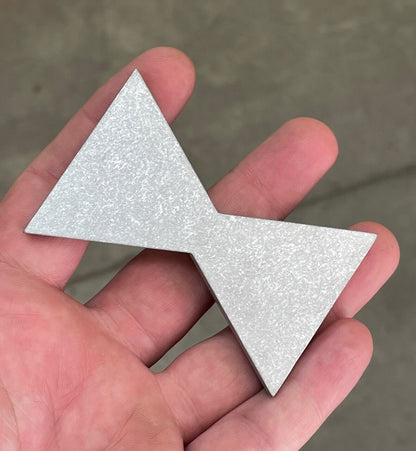 Reclaimed Aluminum Bowtie/Dovetail inlay for woodworking 2"x3" - 3/8" thick (Sold Individually)