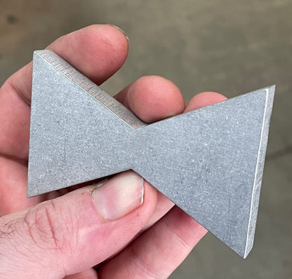 Reclaimed Aluminum Bowtie/Dovetail inlay for woodworking 2"x3" - 3/8" thick (Sold Individually)